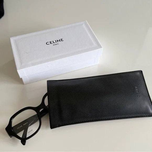 Celine Triomphe Glossy Black Eyewear with Case - Picture 2 of 5